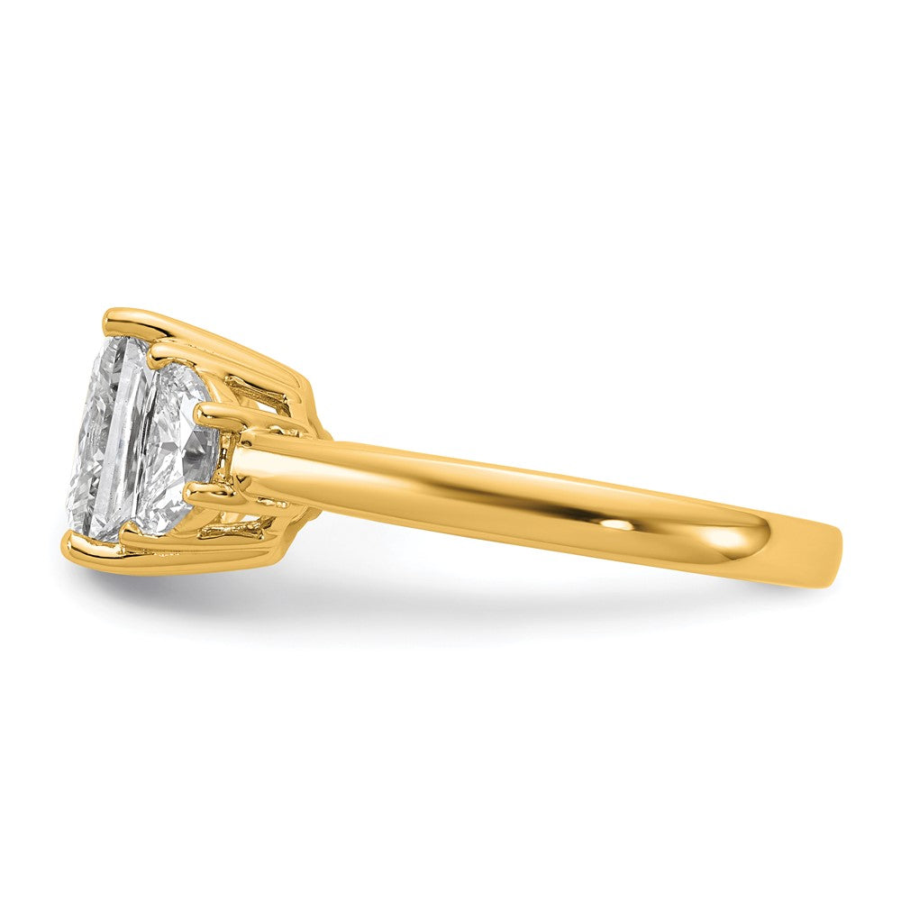 14k 5/8ct Lab Grown Dia VS/SI+ G+ 1/2 Moon 2 1/2ct Princess Semi Eng Ring