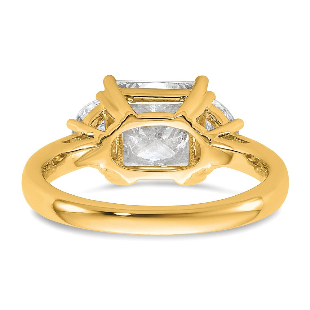 14k 5/8ct Lab Grown Diamond VS+ F+ 1/2 Moon 2 1/2ct Princess Semi Eng Ring