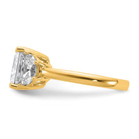 14k 4ct Cert Lab Grown Diamond VS/SI+ G+ Princess&1/2 Moon Comp Eng Ring