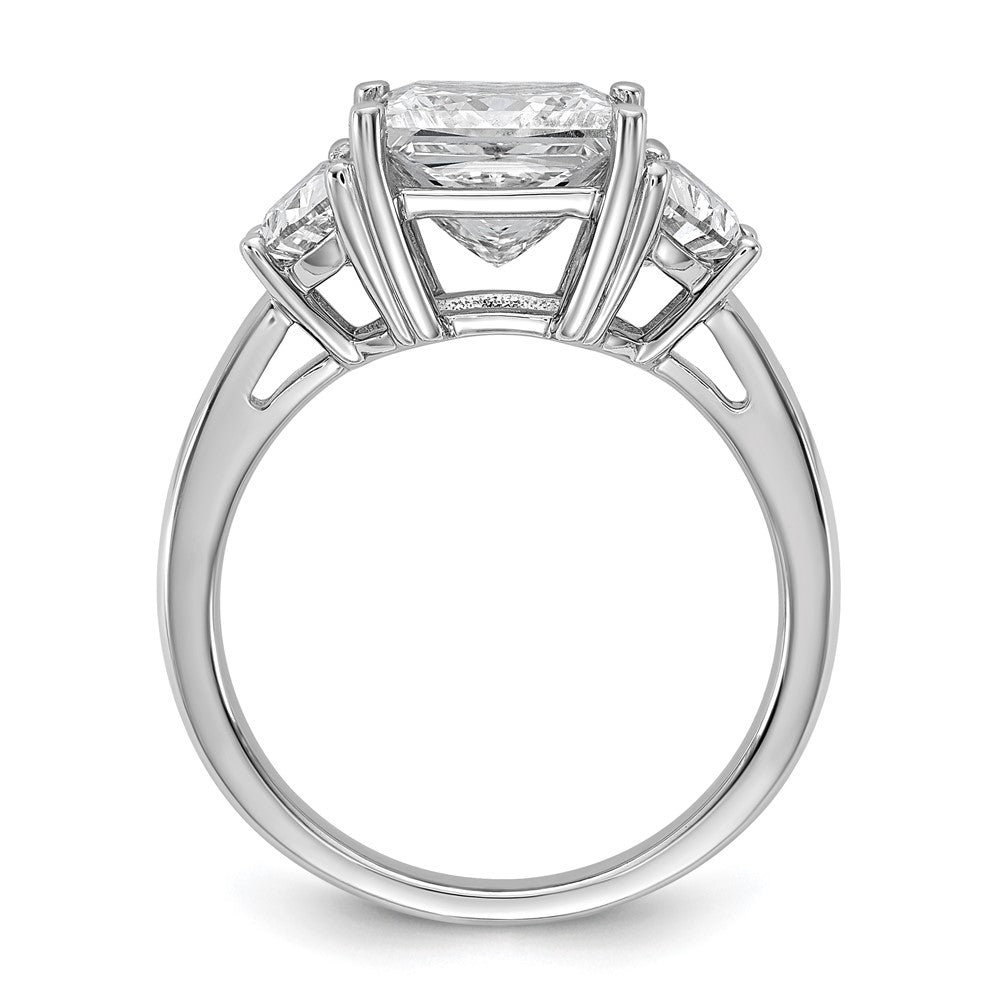 14kw 1ct Lab Grown Diamond VS+ F+ 1/2 Moon 3ct Princess Semi Eng Ring