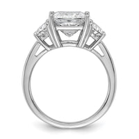 14kw 1ct Lab Grown Diamond VS+ F+ 1/2 Moon 3ct Princess Semi Eng Ring