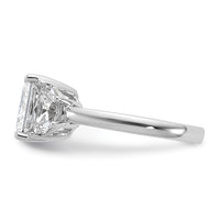 14kw 1ct Lab Grown Diamond VS+ F+ 1/2 Moon 3ct Princess Semi Eng Ring