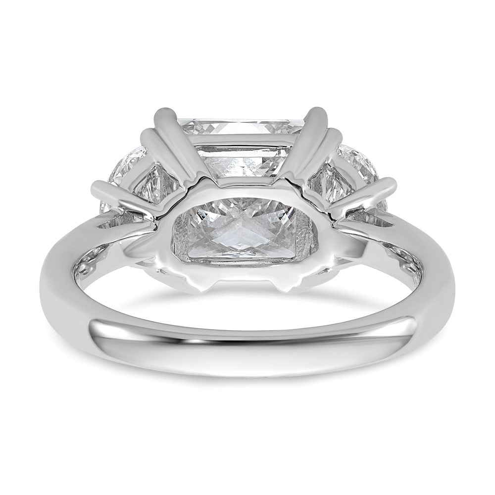 14kw 1ct Lab Grown Diamond VS+ F+ 1/2 Moon 3ct Princess Semi Eng Ring