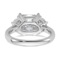 14kw 1ct Lab Grown Diamond VS+ F+ 1/2 Moon 3ct Princess Semi Eng Ring