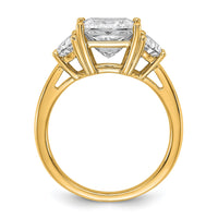 14k 1ct Lab Grown Diamond VS/SI+ G+ 1/2 Moon 3ct Princess Semi Eng Ring