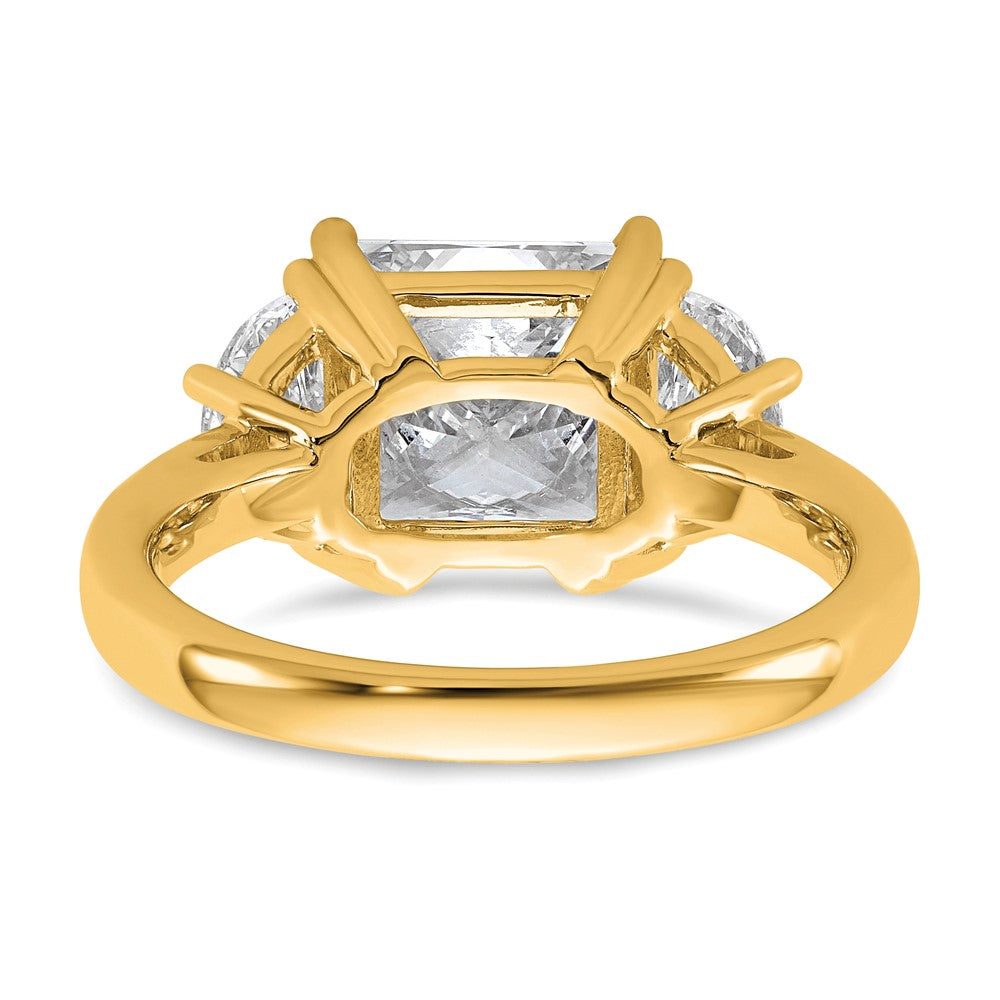 14k 1ct Lab Grown Diamond VS+ F+ 1/2 Moon 3ct Princess Semi Eng Ring
