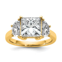 14k 1ct Lab Grown Diamond VS/SI+ G+ 1/2 Moon 3ct Princess Semi Eng Ring