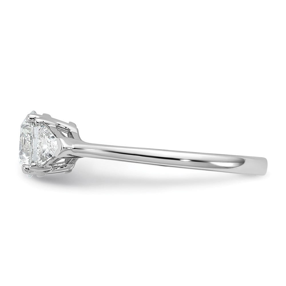 14kw 1 1/2ct Cert Lab Grown Dia VS+ F+ Complete 3 Stone Eng Ring