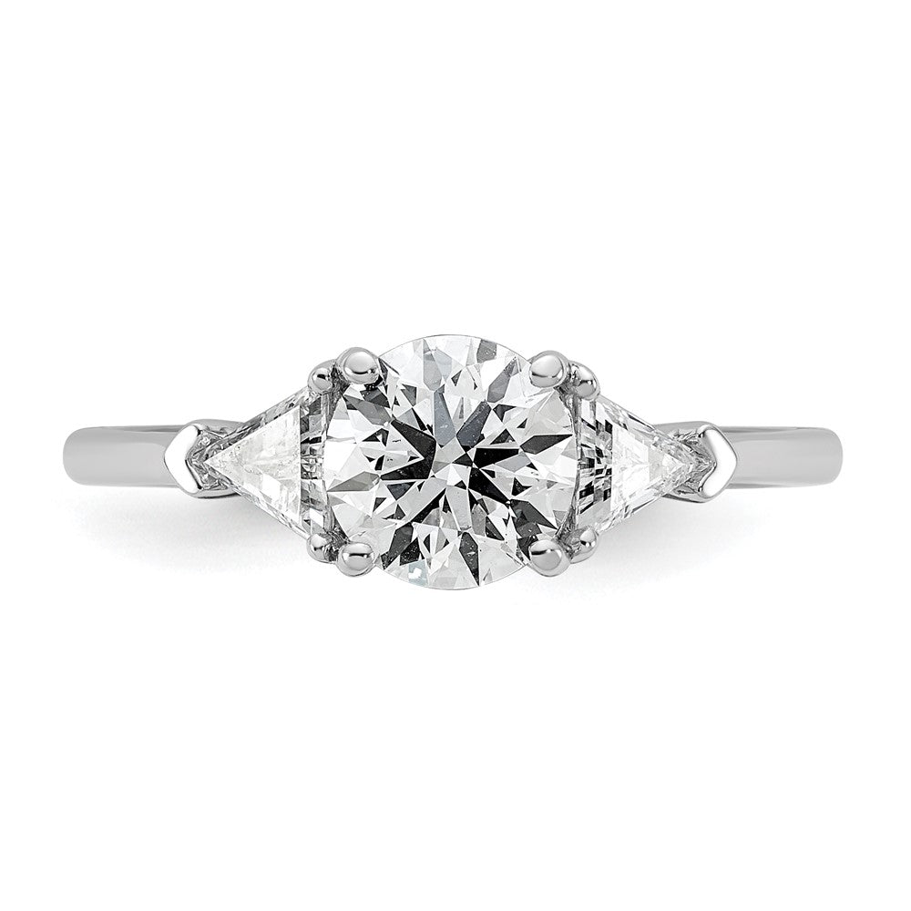 14kw 1 1/2ct Cert Lab Grown Dia VS+ F+ Complete 3 Stone Eng Ring