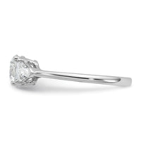 14kw 1/2ct Lab Grown Diamond VS+ F+ 1ct Round Semi 3 Stone Eng Ring
