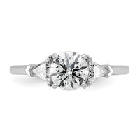 14kw 1/2ct Lab Grown Diamond VS+ F+ 1ct Round Semi 3 Stone Eng Ring