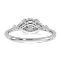 14kw 1/2ct Lab Grown Diamond VS+ F+ 1ct Round Semi 3 Stone Eng Ring