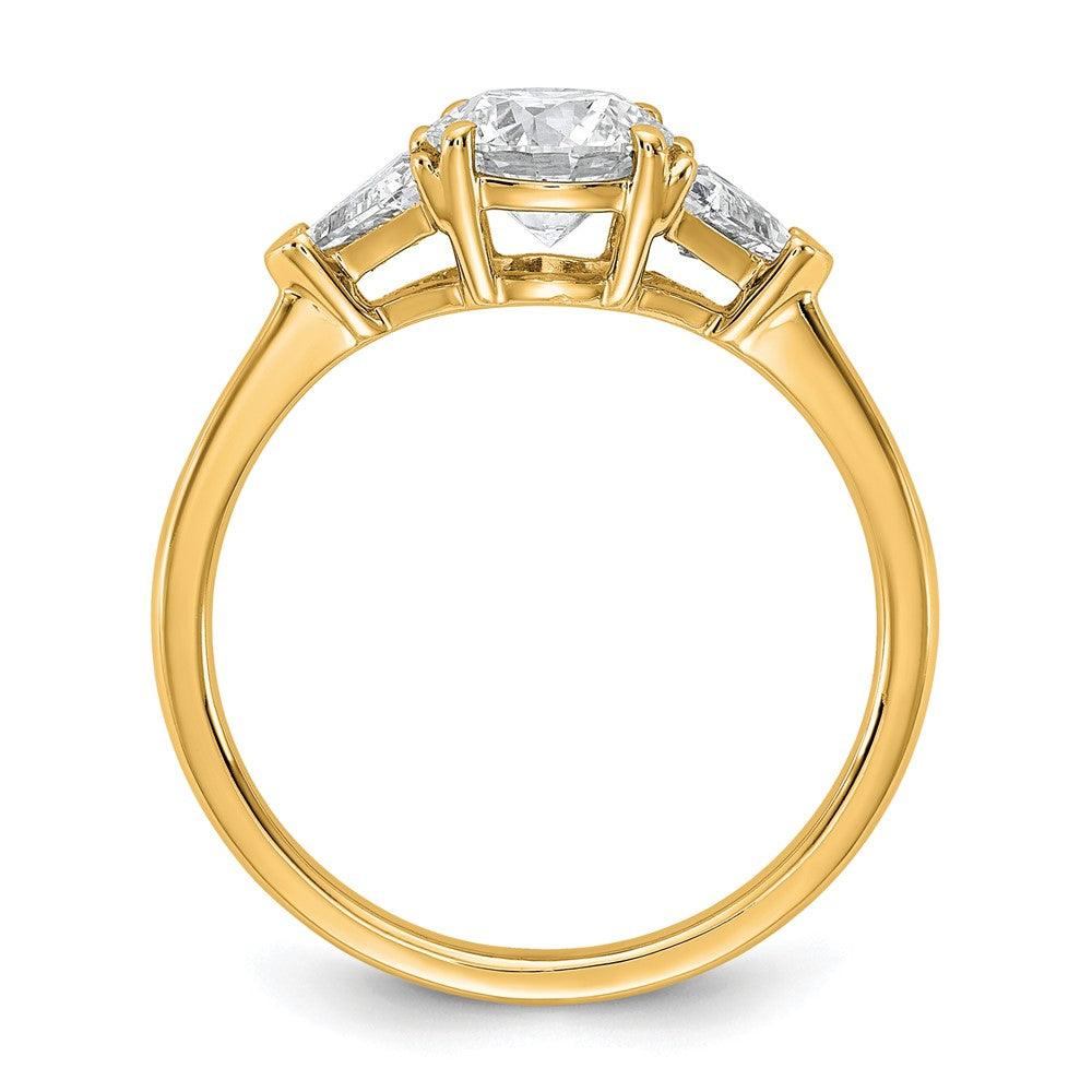 14k 1/2ct Lab Grown Diamond VS/SI+ G+ 1ct Round Semi 3 Stone Eng Ring