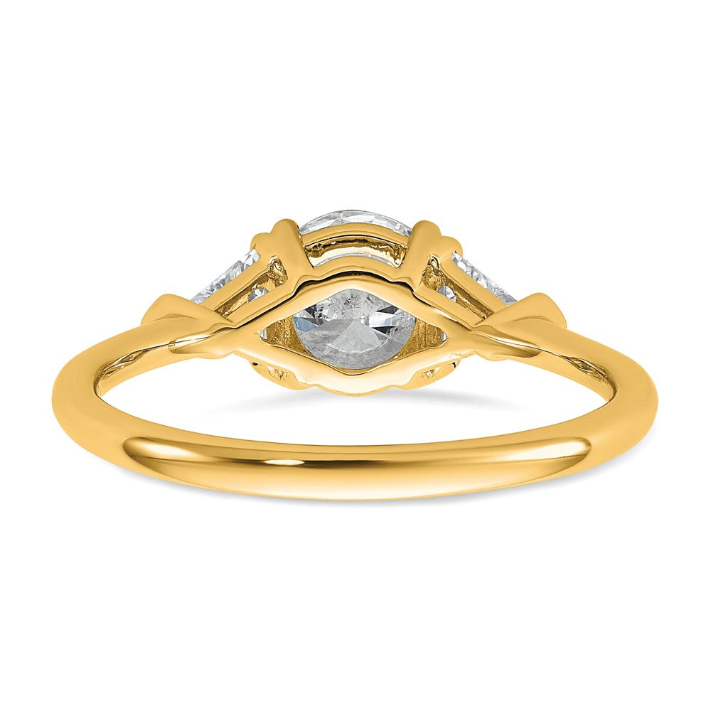 14k 1/2ct Lab Grown Diamond VS/SI+ G+ 1ct Round Semi 3 Stone Eng Ring