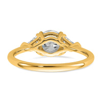 14k 1/2ct Lab Grown Diamond VS/SI+ G+ 1ct Round Semi 3 Stone Eng Ring