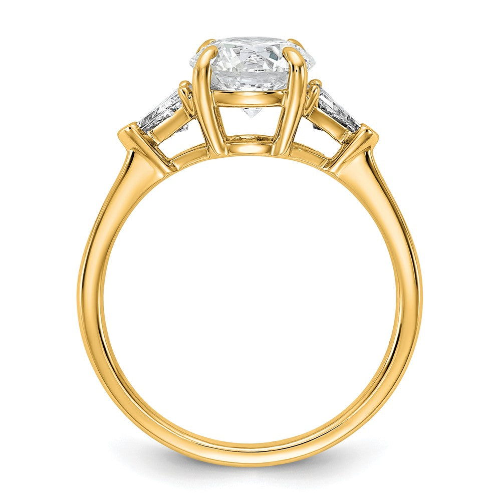 14k 1/2ct Lab Grown Diamond VS+ F+ 1 1/2ct Round Semi 3 Stone Eng Ring