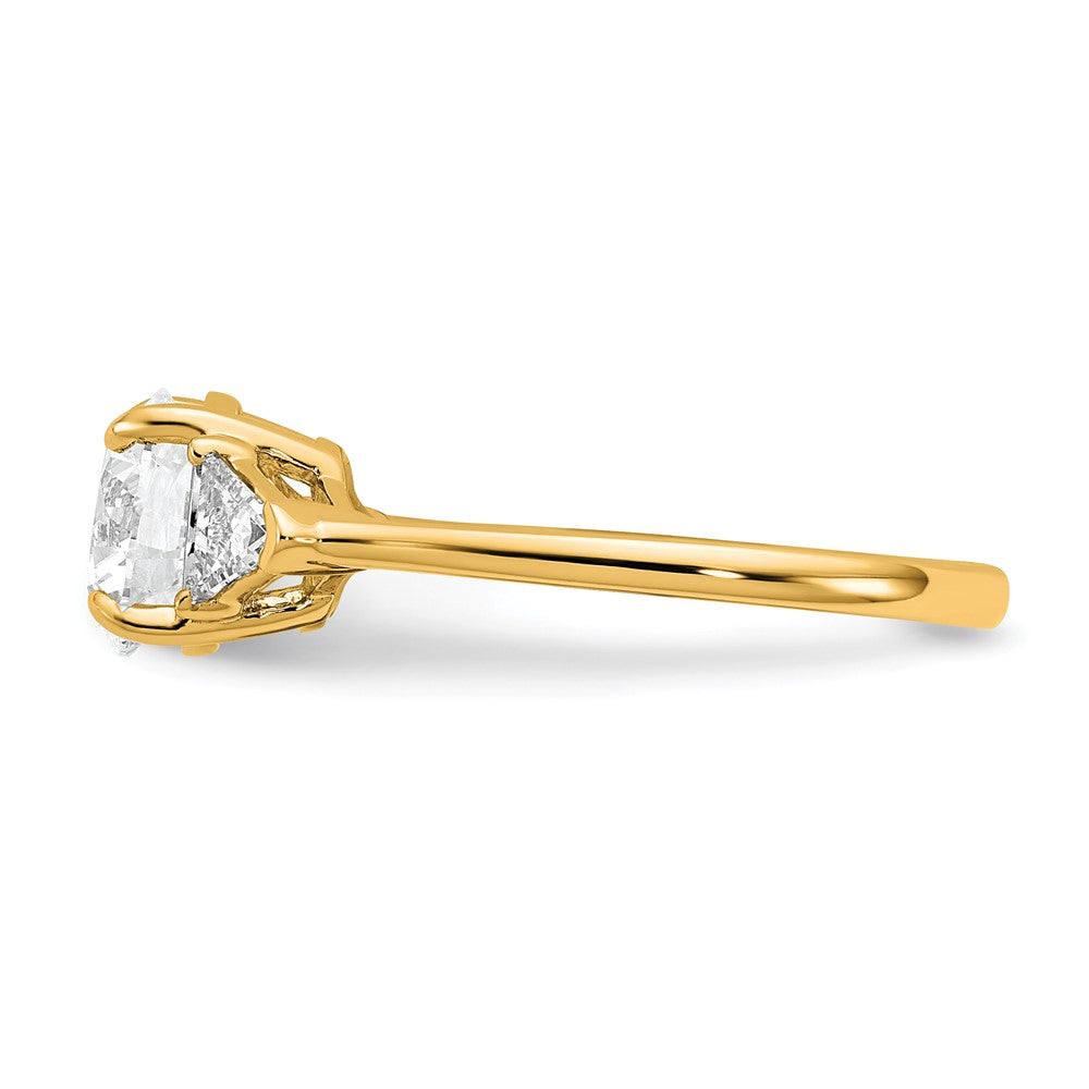 14k 1/2ct Lab Grown Diamond VS/SI+ G+ 1 1/2ct Round Semi 3 Stone Eng Ring