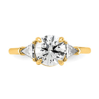 14k 1/2ct Lab Grown Diamond VS/SI+ G+ 1 1/2ct Round Semi 3 Stone Eng Ring