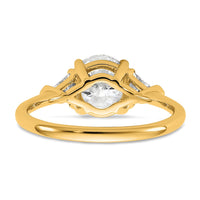 14k 1/2ct Lab Grown Diamond VS+ F+ 1 1/2ct Round Semi 3 Stone Eng Ring
