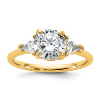 14k 1/2ct Lab Grown Diamond VS/SI+ G+ 1 1/2ct Round Semi 3 Stone Eng Ring