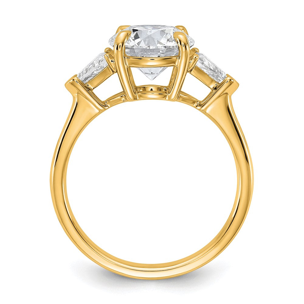 14k 3 1/8ct Cert Lab Grown Diamond VS+ F+ Complete 3 Stone Eng Ring