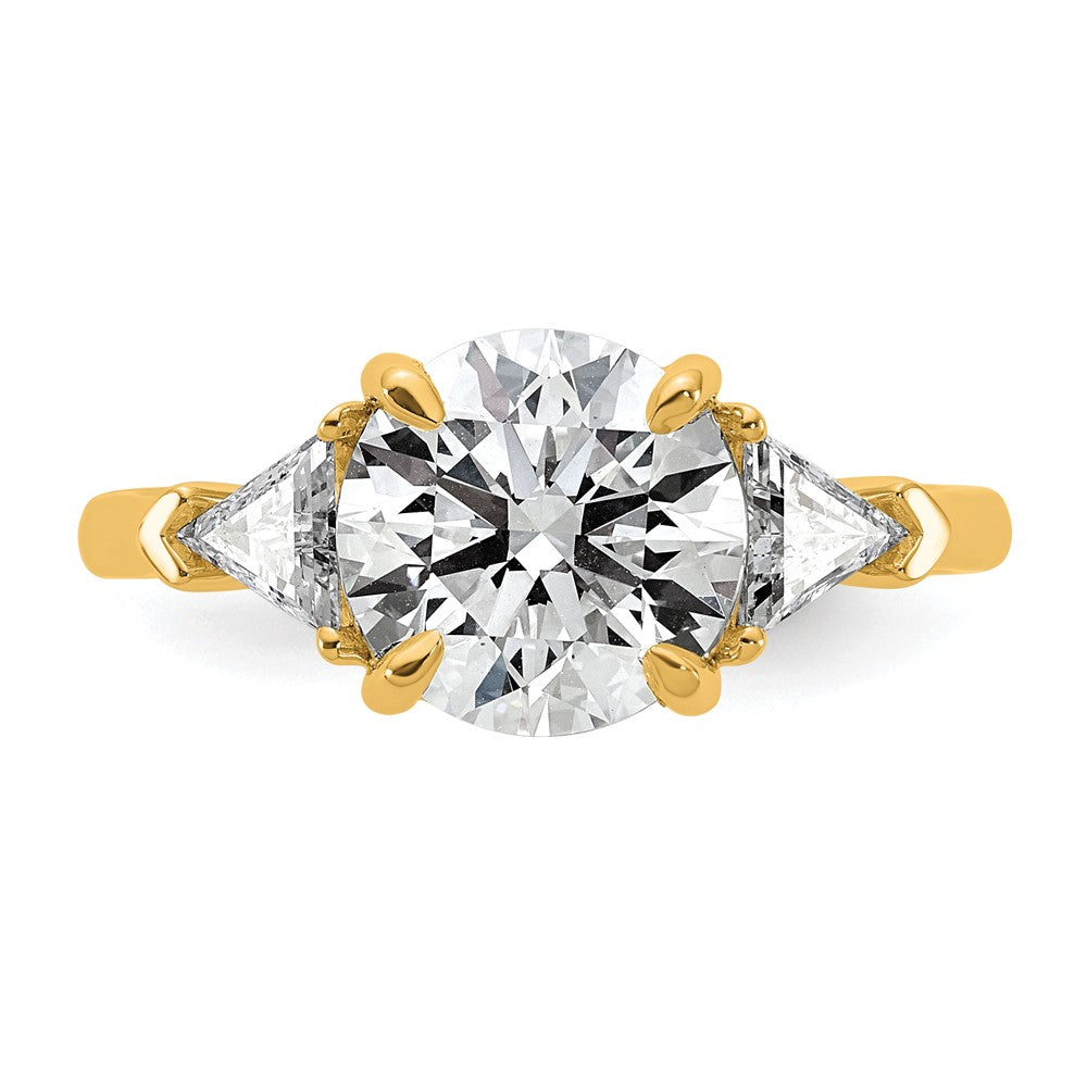 14k 3 1/8ct Cert Lab Grown Diamond VS+ F+ Complete 3 Stone Eng Ring