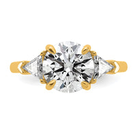 14k 3 1/8ct Cert Lab Grown Diamond VS+ F+ Complete 3 Stone Eng Ring