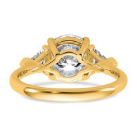 14k 3 1/8ct Cert Lab Grown Diamond VS+ F+ Complete 3 Stone Eng Ring