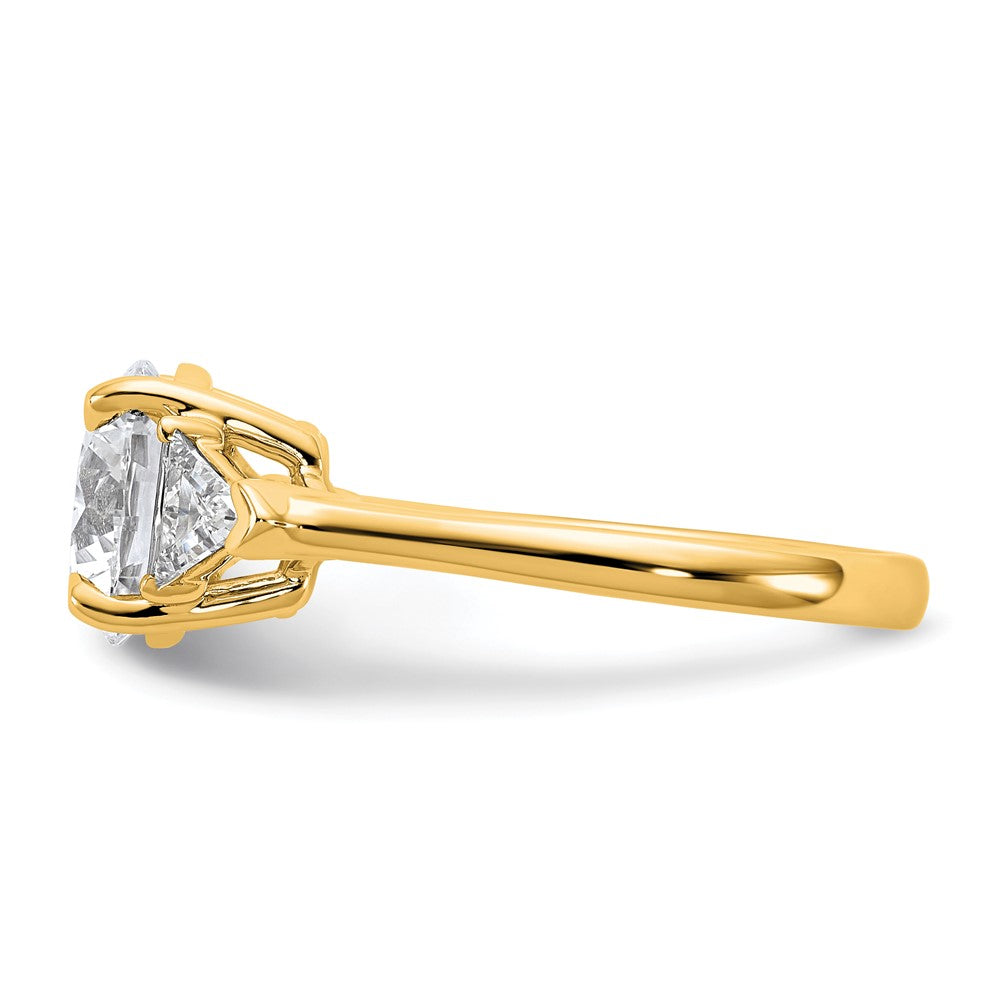 14k 5/8ct Lab Grown Diamond VS/SI+ G+ 2 1/2ct Round Semi 3 Stone Eng Ring