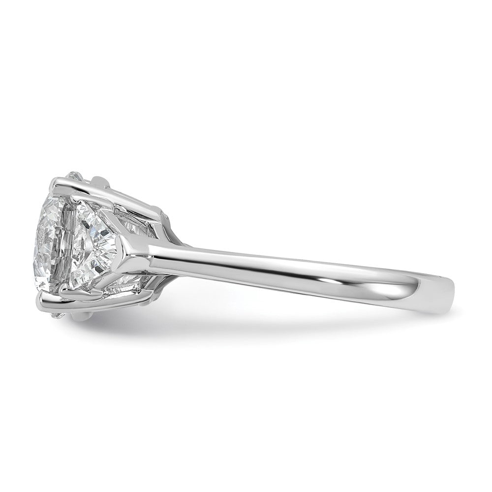 14kw 4 1/8ct Cert Lab Grown Diamond VS+ F+ Complete 3 Stone Eng Ring