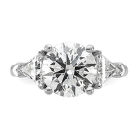 14kw 4 1/8ct Cert Lab Grown Diamond VS+ F+ Complete 3 Stone Eng Ring