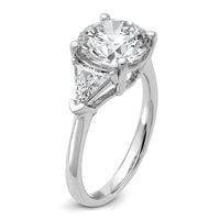 14kw 4 1/8ct Cert Lab Grown Diamond VS+ F+ Complete 3 Stone Eng Ring