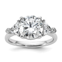 14kw 4 1/8ct Cert Lab Grown Diamond VS+ F+ Complete 3 Stone Eng Ring