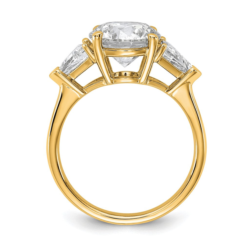 14k 4 1/8ct Cert Lab Grown Diamond VS+ F+ Complete 3 Stone Eng Ring