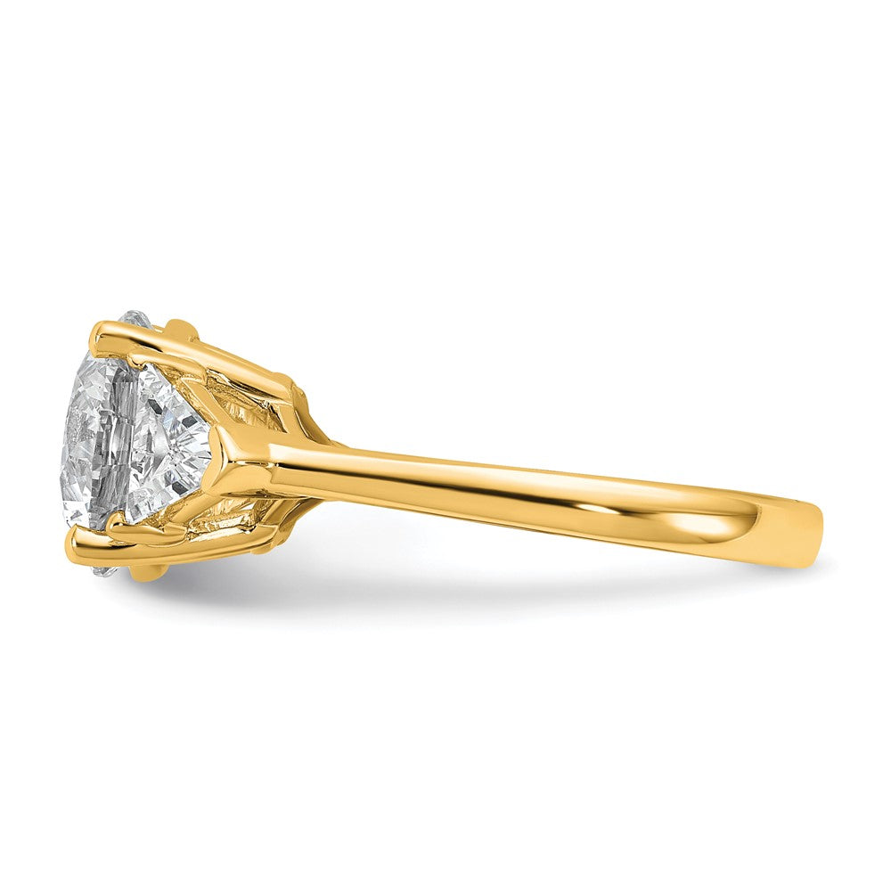 14k 4 1/8ct Cert Lab Grown Diamond VS+ F+ Complete 3 Stone Eng Ring