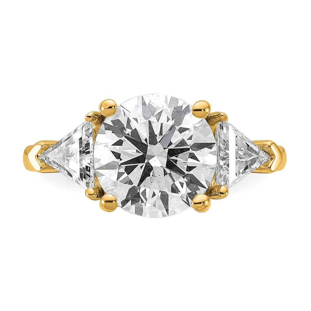 14k 4 1/8ct Cert Lab Grown Diamond VS+ F+ Complete 3 Stone Eng Ring