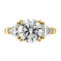 14k 4 1/8ct Cert Lab Grown Diamond VS+ F+ Complete 3 Stone Eng Ring