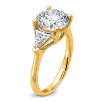 14k 4 1/8ct Cert Lab Grown Diamond VS+ F+ Complete 3 Stone Eng Ring