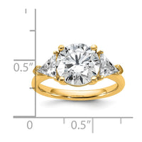 14k 4 1/8ct Cert Lab Grown Diamond VS+ F+ Complete 3 Stone Eng Ring