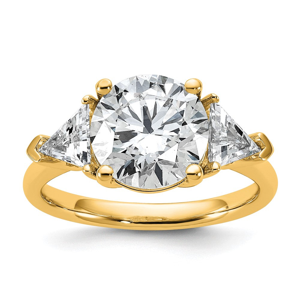 14k 4 1/8ct Cert Lab Grown Diamond VS+ F+ Complete 3 Stone Eng Ring