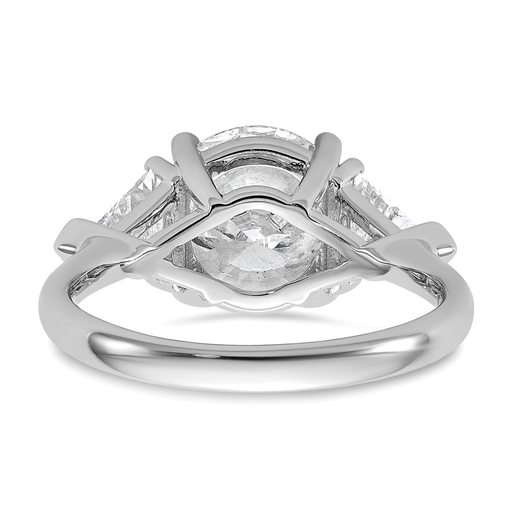 14kw 1 1/8ct Lab Grown Diamond VS+ F+ 3ct Round Semi 3 Stone Eng Ring