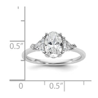 14kw 1 1/2ct Cert Lab Grown Dia VS+ F+ Comp Oval&Trillion 3 Stone Eng Ring