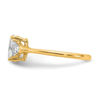 14k 1 1/2ct Cert Lab Grown Dia VS+ F+ Comp Oval&Trillion 3 Stone Eng Ring