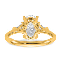 14k 2 1/2ct Cert Lab Grown Dia VS+ F+ Comp Oval&Trillion 3 Stone Eng Ring