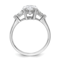 14kw 3 1/8ct Cert Lab Grown Dia VS+ F+ Comp Oval&Trillion 3 Stone Eng Ring