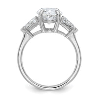 14kw 4 1/8ct Cert Lab Grown Dia VS/SI+ G+ Comp Oval&Trill 3Stone Eng Ring