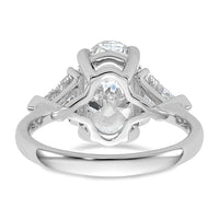 14kw 4 1/8ct Cert Lab Grown Dia VS/SI+ G+ Comp Oval&Trill 3Stone Eng Ring