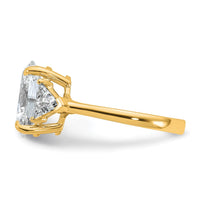 14k 4 1/8ct Cert Lab Grown Dia VS/SI+ G+ Comp Oval&Trillion 3 Stone Eng Rin
