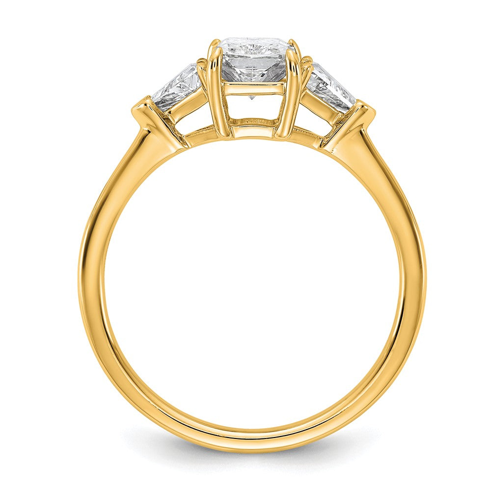 14k 1 3/8ct Cert Lab Grown Diamond VS+ F+ Radiant&Triangle Comp Eng Ring