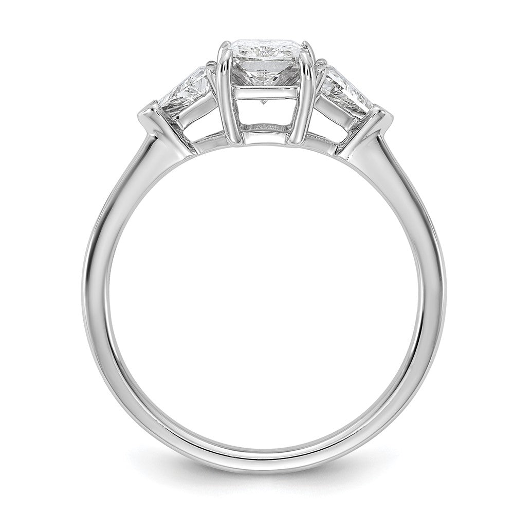 14kw 3/8ct Lab Grown Diamond VS/SI+ G+ Triangle 1ct Radiant Semi Eng Ring